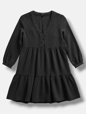 Madewell Lightspun Colette Gauze Mini Dress Size 0 “Night Vision” Black
